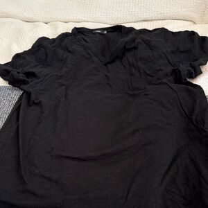 Vince Black Short Sleeve V-Neck Tee